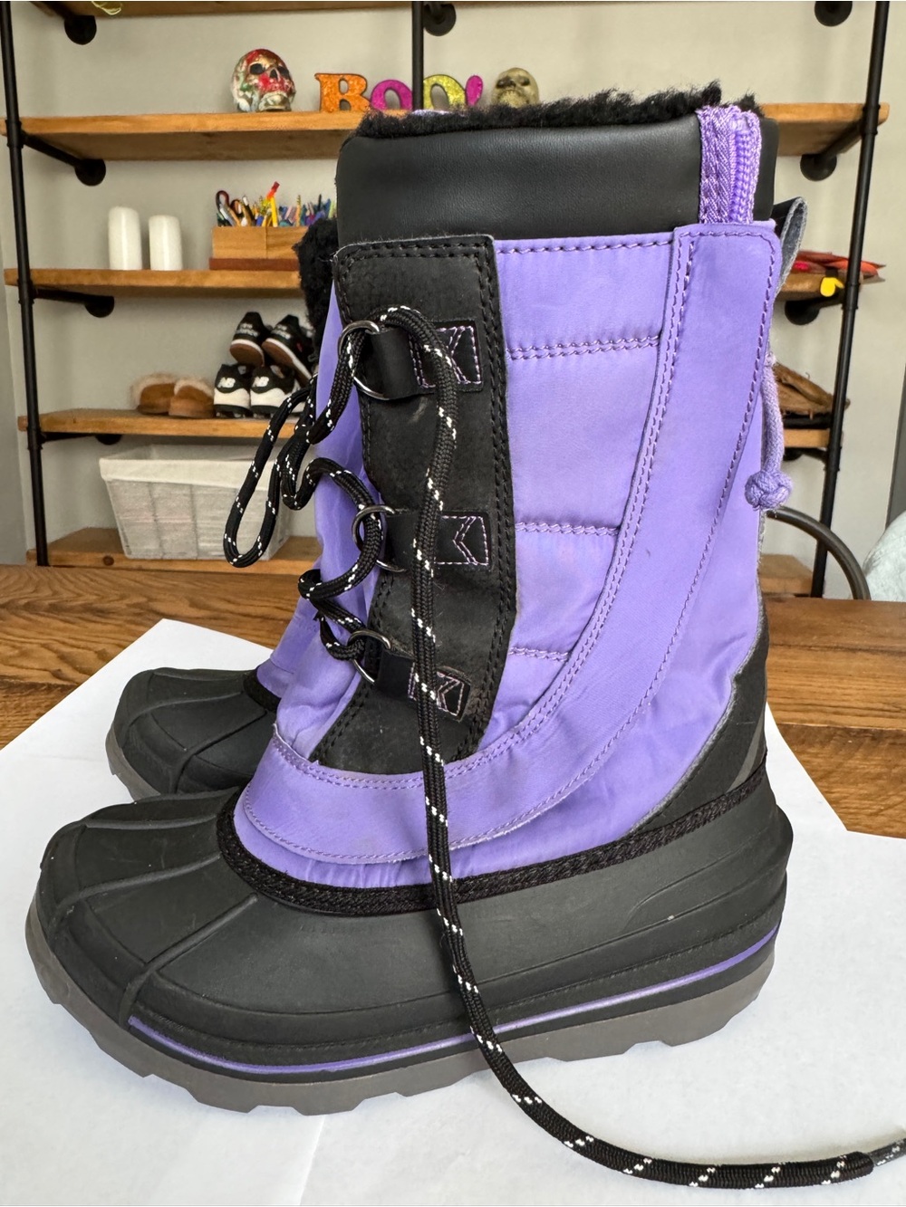 Kids Billy Purple Insulated Winter Boots Full Zip